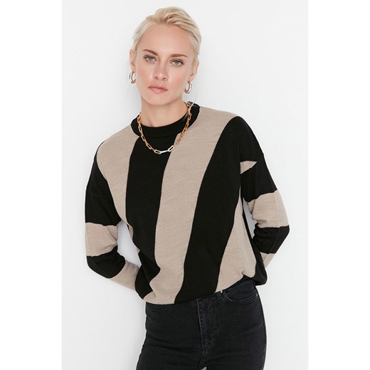 trendyol Sweter w kolorze beżowo-czarnym ze sklepu Limango Polska w kategorii Swetry damskie - zdjęcie 175561396