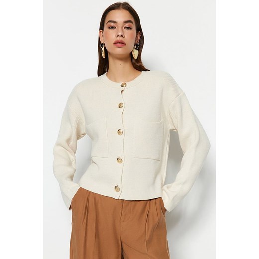 trendyol Kardigan w kolorze kremowym Trendyol M wyprzedaż Limango Polska