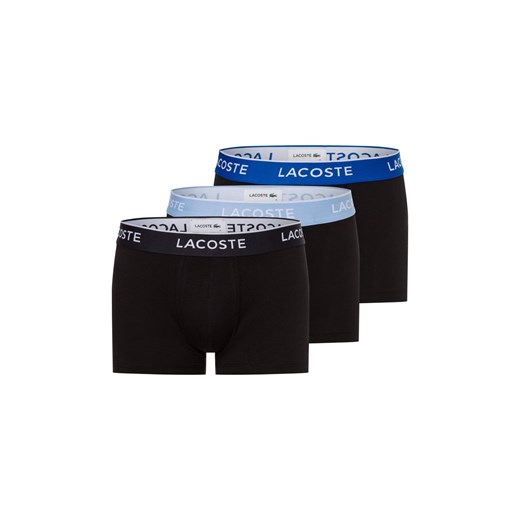 Lacoste Obcisłe bokserki pakowane po 3 szt. Mężczyźni Dżersej czarny jednolity ze sklepu vangraaf w kategorii Majtki męskie - zdjęcie 175562118
