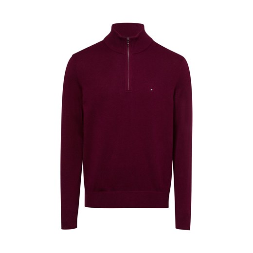 Tommy Hilfiger Sweter z zawartością kaszmiru Mężczyźni Bawełna bordowy jednolity ze sklepu vangraaf w kategorii Swetry męskie - zdjęcie 175562169