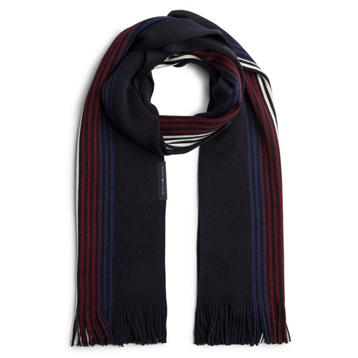 Tommy Hilfiger Szalik z zawartością wełny Mężczyźni Sztuczne włókno granatowy w paski ze sklepu vangraaf w kategorii Szaliki męskie - zdjęcie 175562235