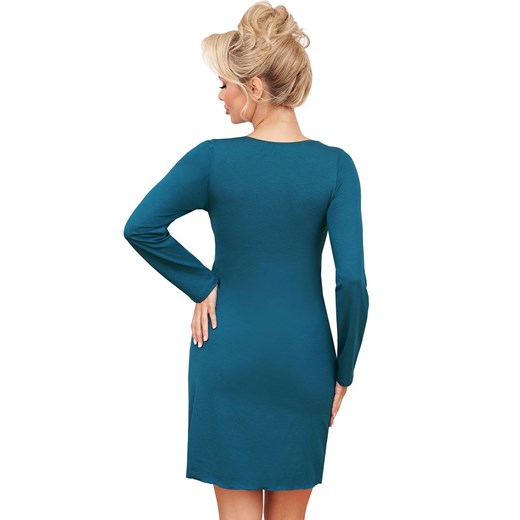 Koszula nocna damska z długim rękawem - Silvana long zielona, Kolor zielony, Rozmiar L, Donna ze sklepu Intymna w kategorii Koszule nocne - zdjęcie 175567037