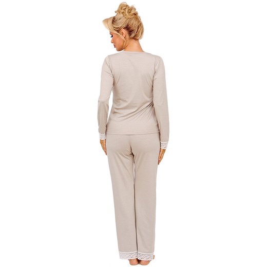 Piżama damska beżowa z długimi spodniami z koronką Simply long, Kolor beżowy, Rozmiar S, Donna - id: 191109 - marki Donna - 175567039 Piżama damska beżowa z długimi spodniami z koronką Simply long, Kolor beżowy, Rozmiar S, Donna ze sklepu Intymna w kategorii Piżamy damskie - zdjęcie 175567039