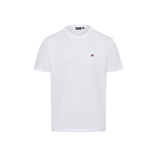 Napapijri T-shirt męski Mężczyźni Bawełna biały jednolity Napapijri L vangraaf okazyjna cena