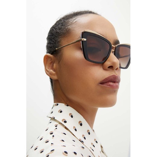 Dolce &amp; Gabbana okulary przeciwsłoneczne damskie kolor czarny ze sklepu ANSWEAR.com w kategorii Okulary przeciwsłoneczne damskie - zdjęcie 175571087