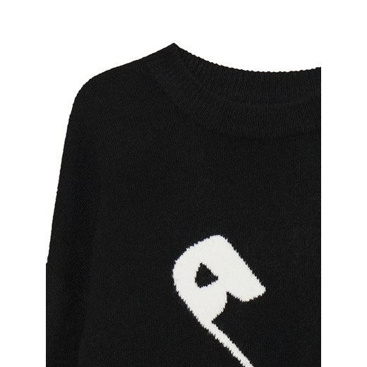 Cropp - Czarny sweter ze agrafką - czarny Cropp M Cropp