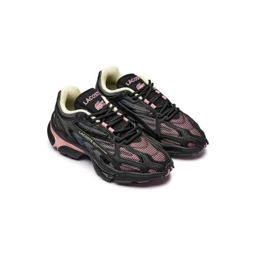 Buty sportowe damskie czarne Lacoste sneakersy na płaskiej podeszwie sznurowane