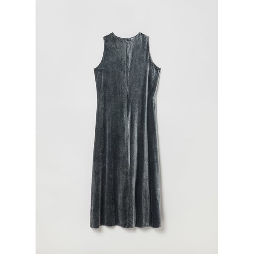 Sukienka szara Stefanel z okrągłym dekoltem z poliamidu bez rękawów 