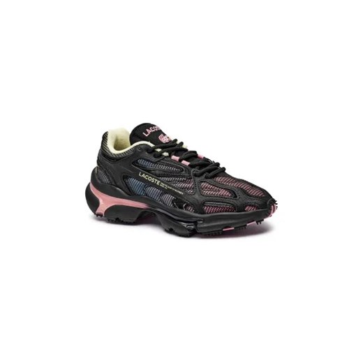 Lacoste buty sportowe damskie sneakersy z tkaniny czarne na płaskiej podeszwie