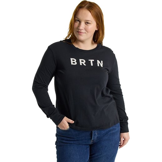 Bluzka damska Burton z długim rękawem z napisami bawełniana z okrągłym dekoltem 