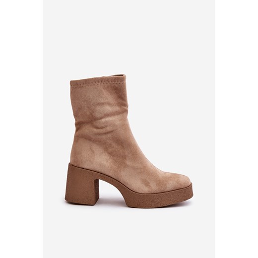 Botki S.Barski beżowe 