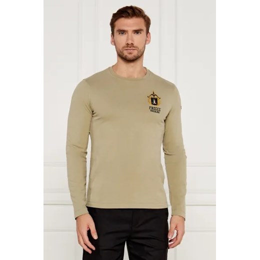 T-shirt męski Aeronautica Militare zielony z długim rękawem 