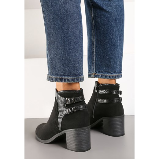 Botki Renee na obcasie eleganckie na zamek 