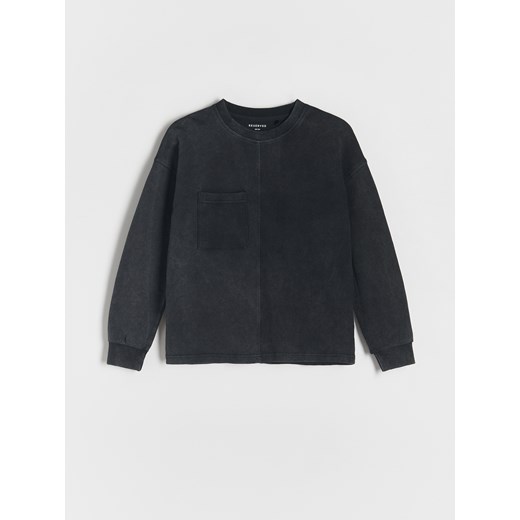Reserved - Bawełniany longsleeve - ciemnoszary Reserved 158 (12 lat) Reserved