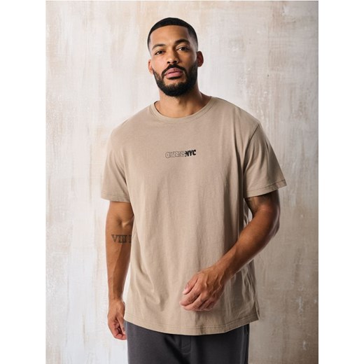 Sinsay - Koszulka z napisem - beżowy ze sklepu Sinsay w kategorii T-shirty męskie - zdjęcie 175594476