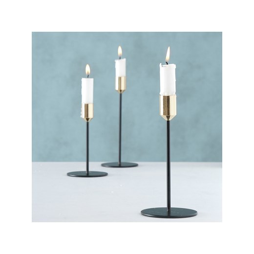 Boltze Świeczniki (3 szt.) &quot;Marko&quot; w kolorze czarno-złotym Boltze onesize okazja Limango Polska