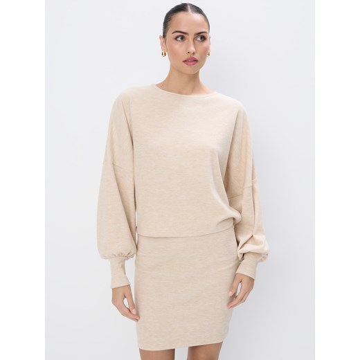 Mohito - Beżowa bluza - beżowy ze sklepu Mohito w kategorii Bluzy damskie - zdjęcie 175595606