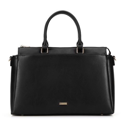 Damska torba na laptopa 15,6’’ z ekoskóry czarna ze sklepu WITTCHEN w kategorii Torby na laptopa - zdjęcie 175598989