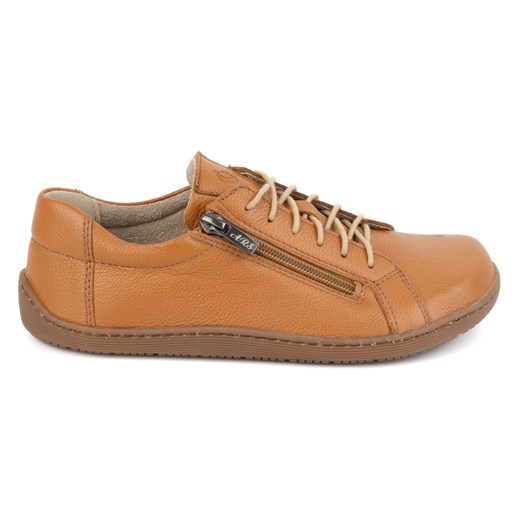 Olivier Damskie minimalistyczne buty skórzane barefoot model 1243 rude pomarańczowe ze sklepu ButyModne.pl w kategorii Półbuty damskie - zdjęcie 175610125