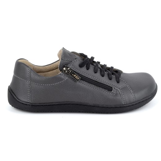 Olivier Damskie minimalistyczne buty skórzane barefoot model 1243 szare ze sklepu ButyModne.pl w kategorii Półbuty damskie - zdjęcie 175610128