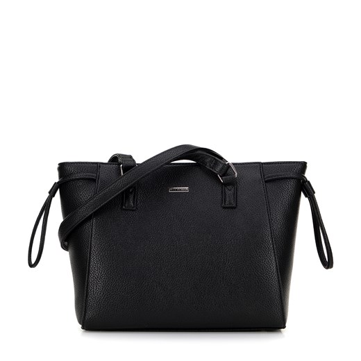 Shopperka z ozdobnymi ściągaczami czarno - srebrna ze sklepu WITTCHEN w kategorii Torby Shopper bag - zdjęcie 175610868
