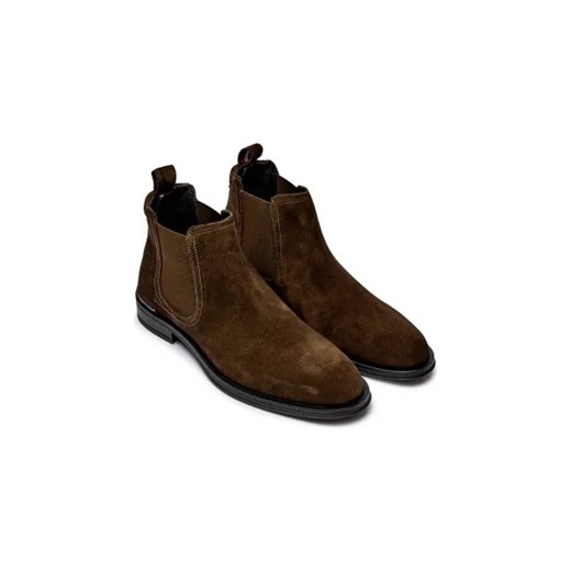 Buty zimowe męskie Tommy Hilfiger brązowe jesienne eleganckie bez zapięcia