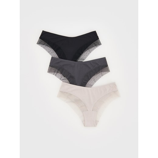 Reserved - Majtki bikini z wiskozy 3 pack - czarny Reserved XL Reserved