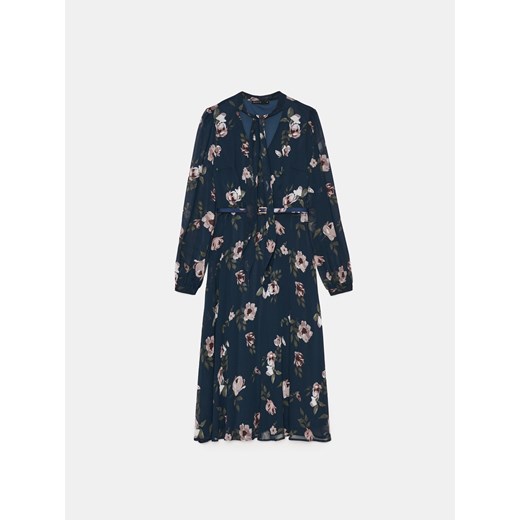 Sukienka Mohito z długim rękawem wielokolorowa midi 