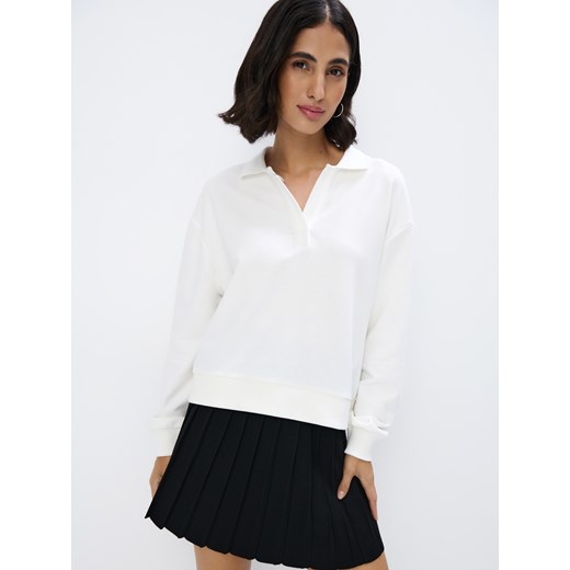 Mohito - Biała bluza - kremowy ze sklepu Mohito w kategorii Bluzy damskie - zdjęcie 175620427