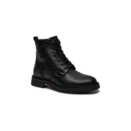 Buty zimowe męskie czarne Tommy Hilfiger z tworzywa sztucznego casual