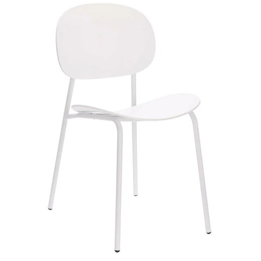 Białe klasyczne krzesło z metalowymi nogami D3-A40 ze sklepu Edinos.pl w kategorii Dom - zdjęcie 175624295