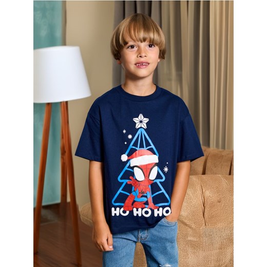 Sinsay - Koszulka z nadrukiem MARVEL - granatowy ze sklepu Sinsay w kategorii T-shirty chłopięce - zdjęcie 175630837