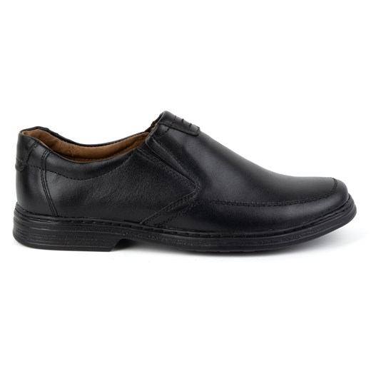 Buty męskie ze skóry naturalnej slip-on 854K czarne ze sklepu butyolivier w kategorii Półbuty męskie - zdjęcie 175631289