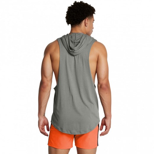 Męski top treningowy Under Armour UA Men\'s Project Rock Sleeveless Hoodie - zielony ze sklepu Sportstylestory.com w kategorii T-shirty męskie - zdjęcie 175631559