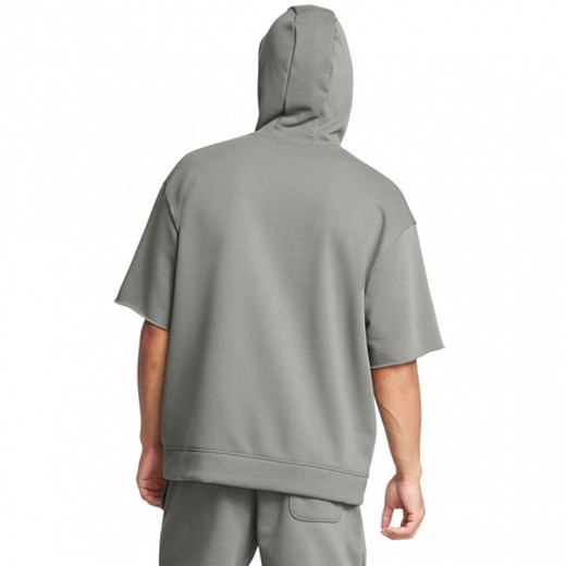 Męska bluza dresowa z kapturem Under Armour Project Rock Heavyweight Tools Of The Trade Short Sleeve Hoodie - zielona ze sklepu Sportstylestory.com w kategorii Bluzy męskie - zdjęcie 175631607