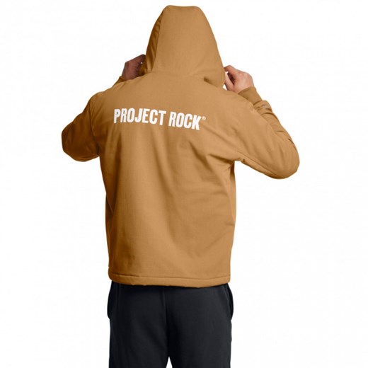 Męska kurtka przejściowa Under Armour Project Rock Work Jacket - brązowa ze sklepu Sportstylestory.com w kategorii Kurtki męskie - zdjęcie 175631656