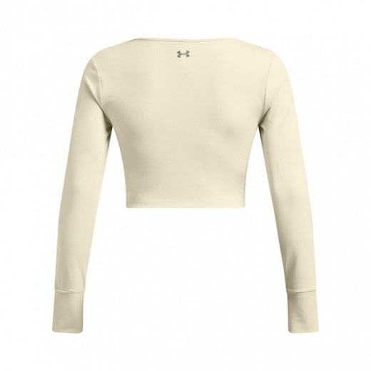 Damski longsleeve treningowy Under Armour Project Rock W Lg Ls Workout Top - beżowy ze sklepu Sportstylestory.com w kategorii Bluzki damskie - zdjęcie 175631667