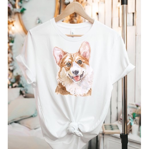 Koszulka damska z corgi psem ze sklepu Time For Fashion w kategorii Bluzki damskie - zdjęcie 175635765