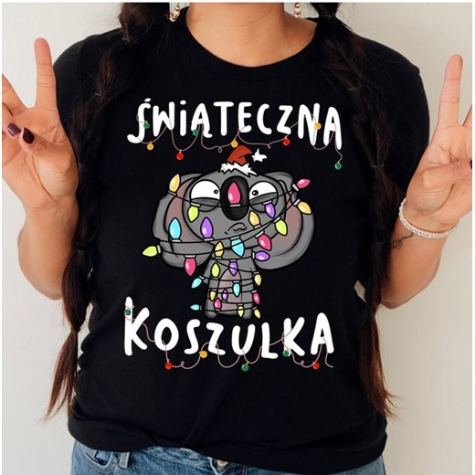 świąteczna koszulka na święta prezent ze sklepu Time For Fashion w kategorii Bluzki damskie - zdjęcie 175636478