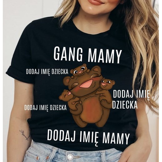 Koszulka na dzień mamy - gang mamy z tróją dzieci ze sklepu Time For Fashion w kategorii Bluzki damskie - zdjęcie 175638099