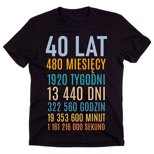 Męska Koszulka na 40 40 LAT PREZENT ze sklepu Time For Fashion w kategorii T-shirty męskie - zdjęcie 175638518