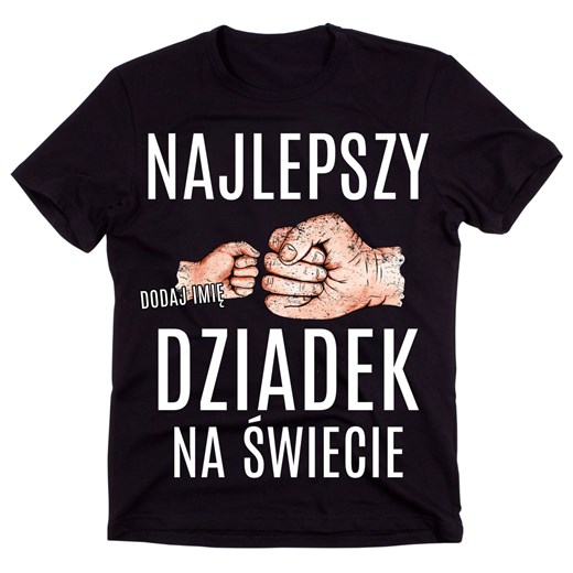 Koszulka NAJLEPSZY DZIADEDEK NA ŚWIECIE - DODAJ IMIĘ 1 WNUCZKA/WNUCZKI ze sklepu Time For Fashion w kategorii T-shirty męskie - zdjęcie 175640356