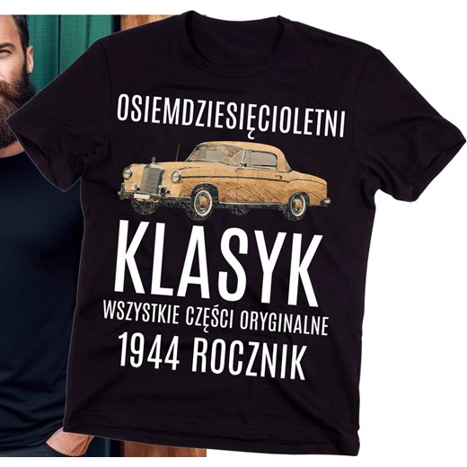 Koszulka NA 80 Urodziny 80 LETNI KLASYK ze sklepu Time For Fashion w kategorii T-shirty męskie - zdjęcie 175640877