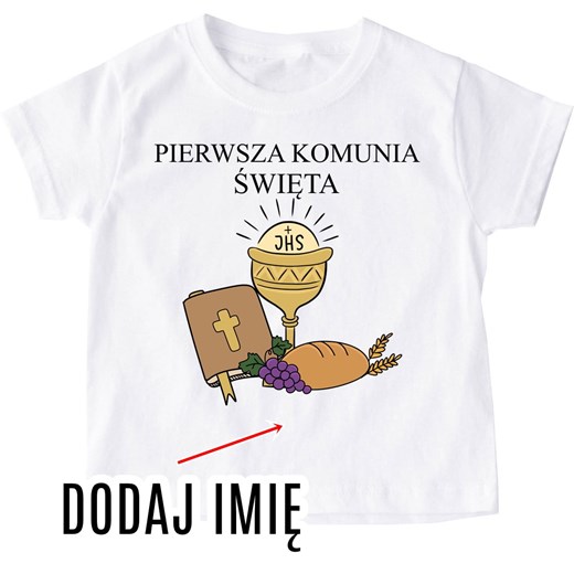 Koszulka na komunię, pamiątka pierwsze komunii świętej ze sklepu Time For Fashion w kategorii Bluzki dziewczęce - zdjęcie 175641885