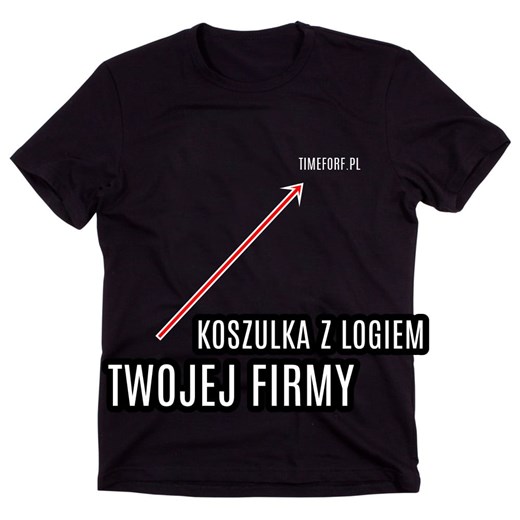 Czarna koszulka z logiem twojej firmy ze sklepu Time For Fashion w kategorii T-shirty męskie - zdjęcie 175642148