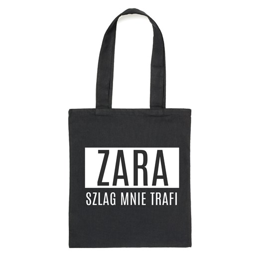 Czarny Shopper"ZARA SZLAG MNIE TRAFI" ze sklepu Time For Fashion w kategorii Torby Shopper bag - zdjęcie 175642658