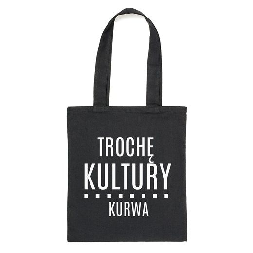 Czarny Shopper"TROCHĘ KULTURY KURWA" ze sklepu Time For Fashion w kategorii Torby Shopper bag - zdjęcie 175642905