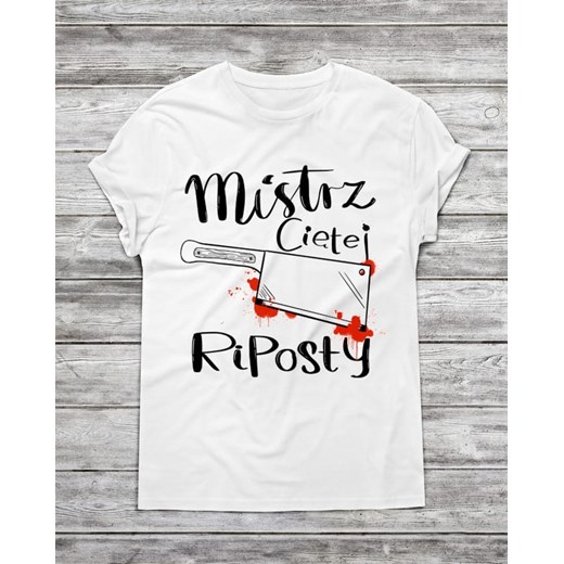 Koszulka męska MISTRZ CIĘTEJ RIPOSTY+RYSUNEK ze sklepu Time For Fashion w kategorii T-shirty męskie - zdjęcie 175643447