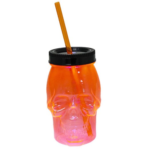 CHAKS Kubek LED &quot;Skull&quot; w kolorze pomarańczowym - 500 ml ze sklepu Limango Polska w kategorii Kubki - zdjęcie 175645745