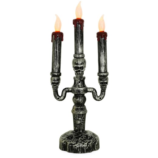 CHAKS Świecznik LED w kolorze srebrno-czarnym - wys. 32 cm ze sklepu Limango Polska w kategorii Świeczniki - zdjęcie 175646176